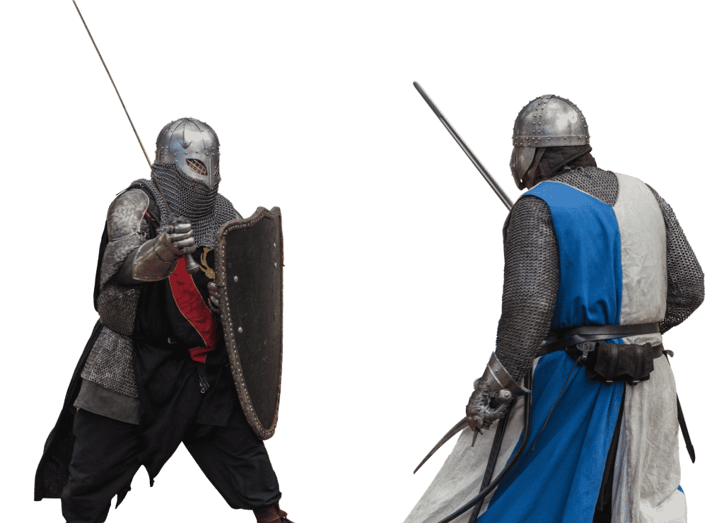 two knights dueling