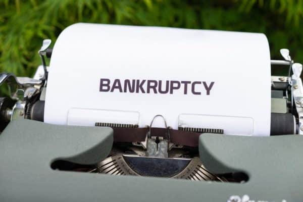 bankruptcy typewriter